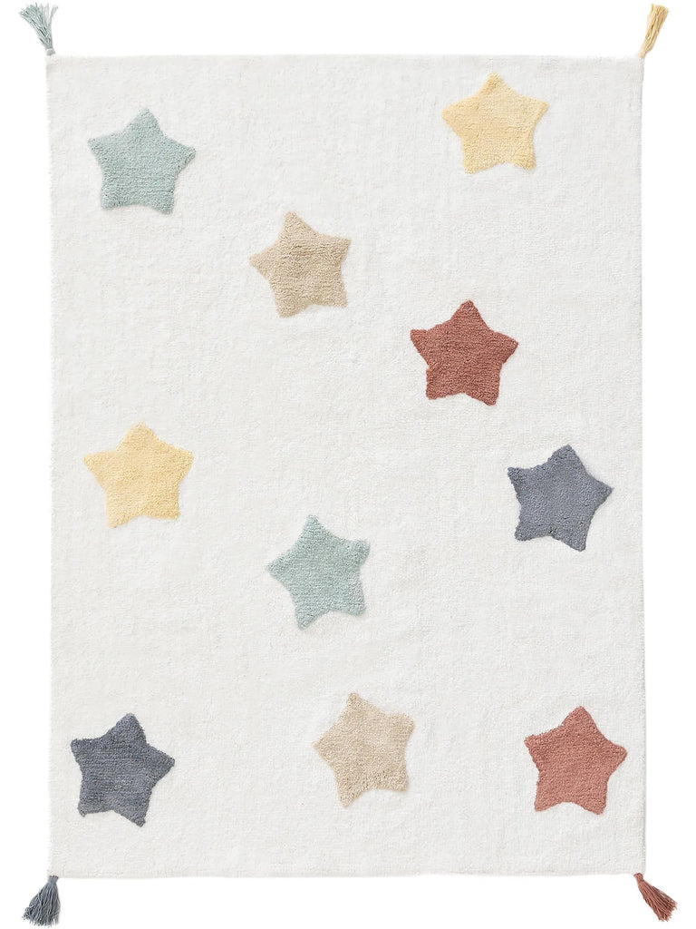 Tapis étoile enfant multicolore en coton 120x170 cm