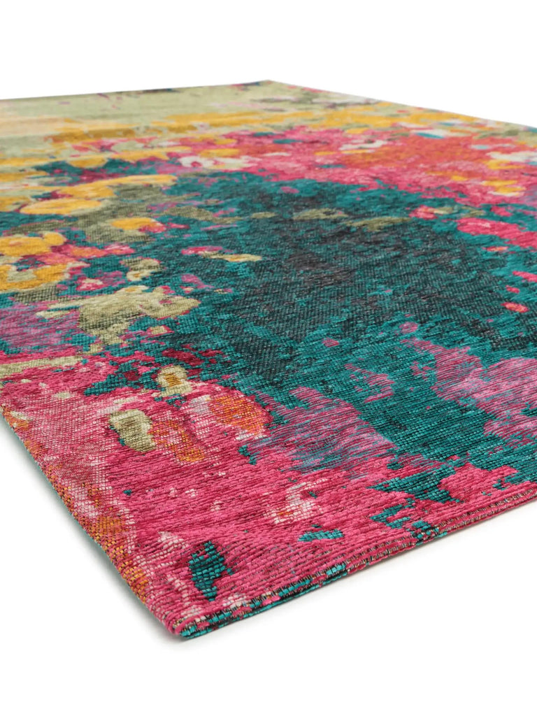 Tapis contemporain motif floral multicolore 115x180 cm