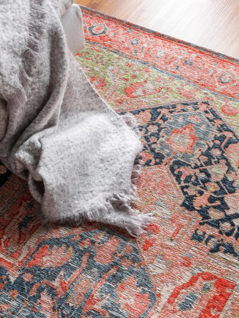 Tapis oriental vintage vieux rouge 155x235 cm