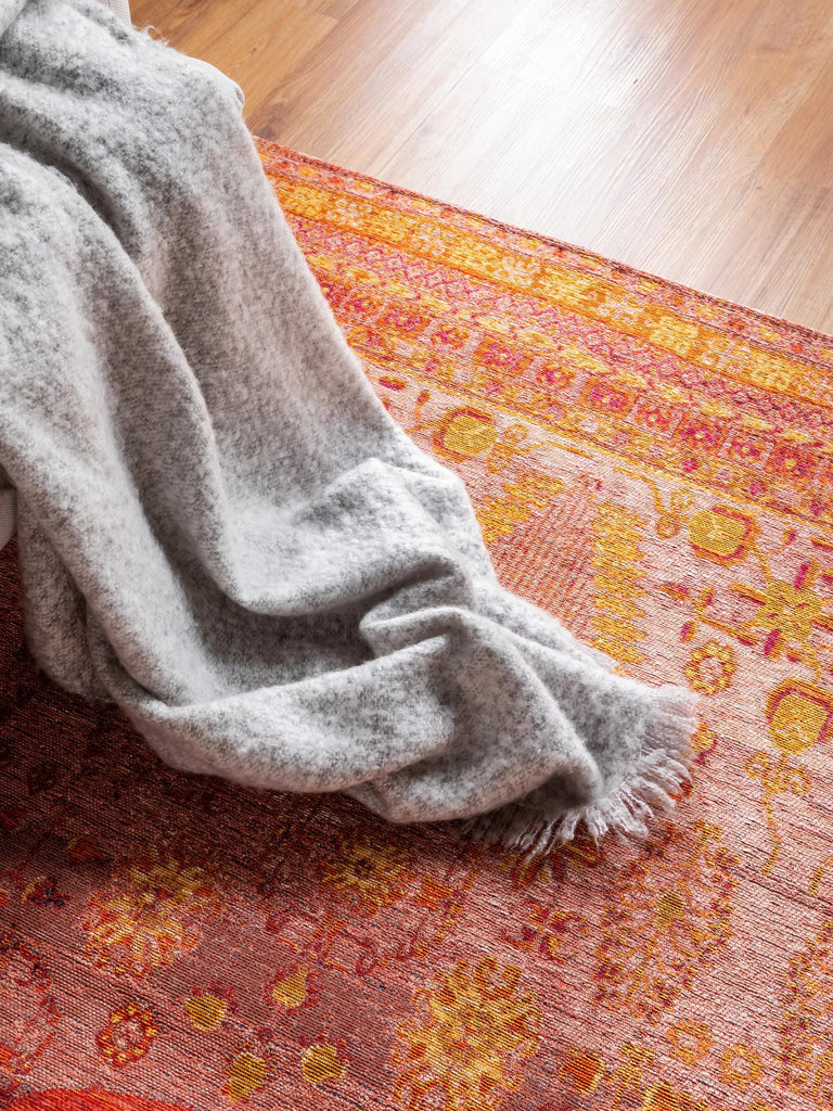 Tapis vintage motif ethnique rouge 195x285 cm