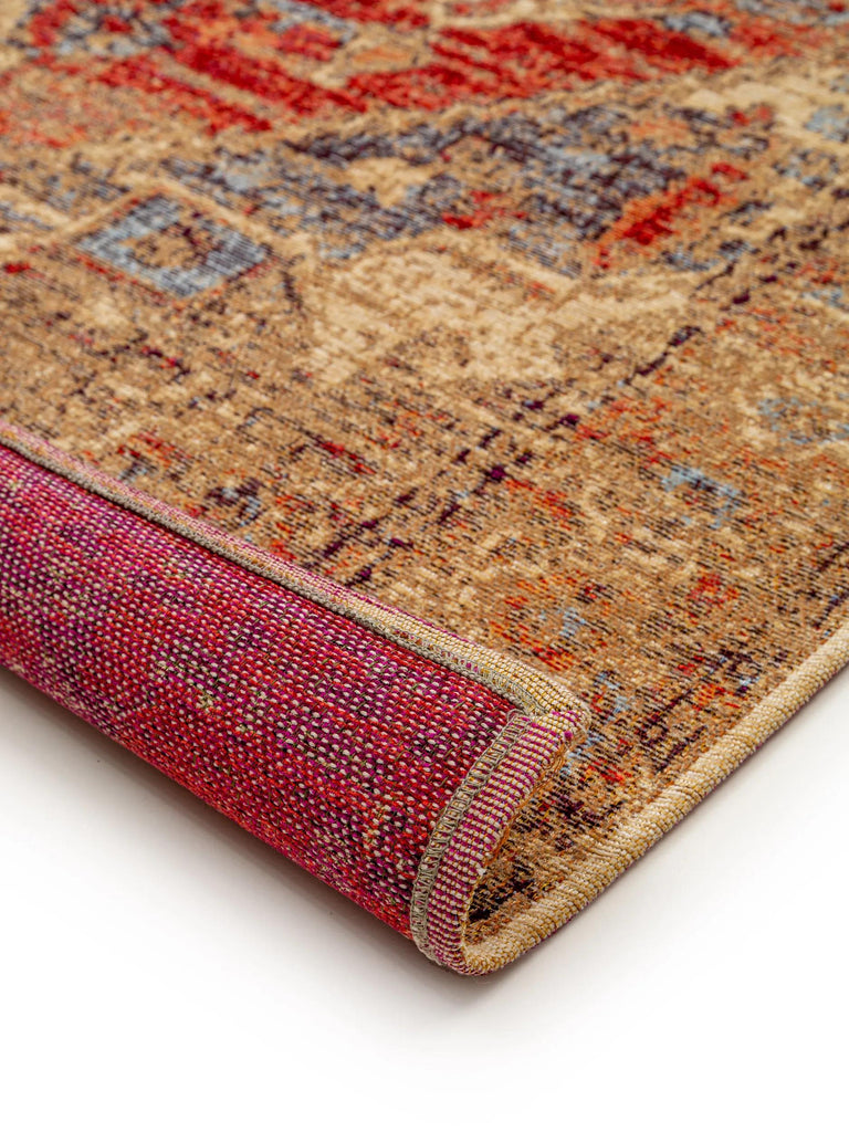 Tapis oriental orange et rouge 115x180 cm