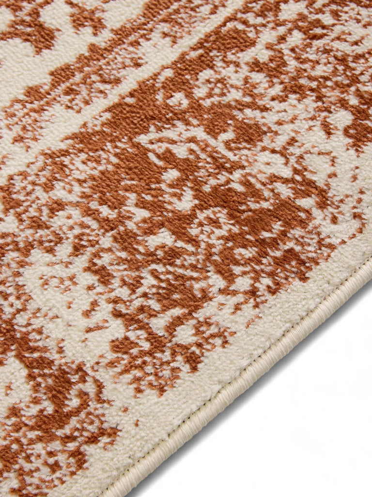 Tapis vintage oriental de couloir beige et terracotta 80x240 cm