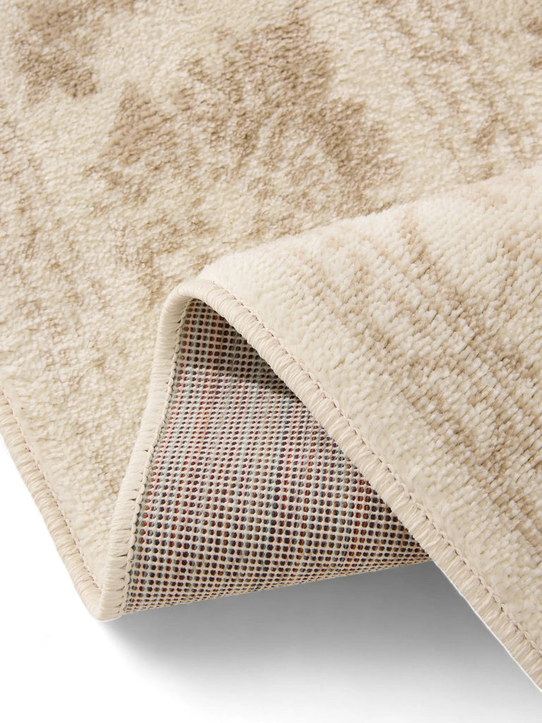 Tapis vintage motif floral beige 60x120 cm