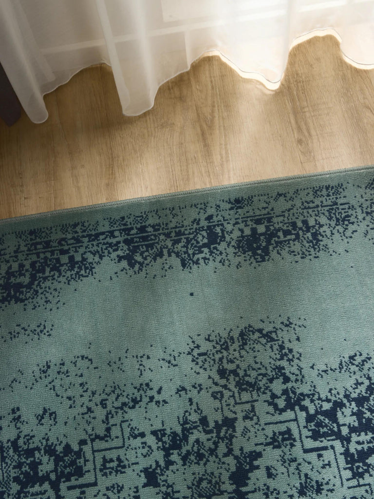 Tapis vintage oriental vert et bleu 200x300 cm