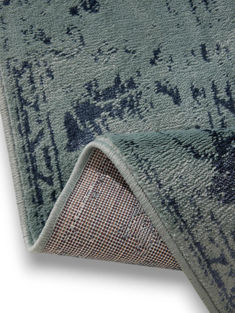 Tapis vintage motif floral vert et bleu 200x300 cm