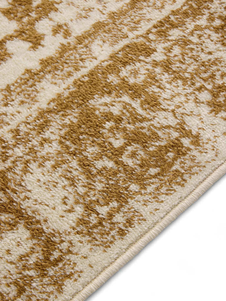 Tapis vintage oriental beige et camel 80x150 cm