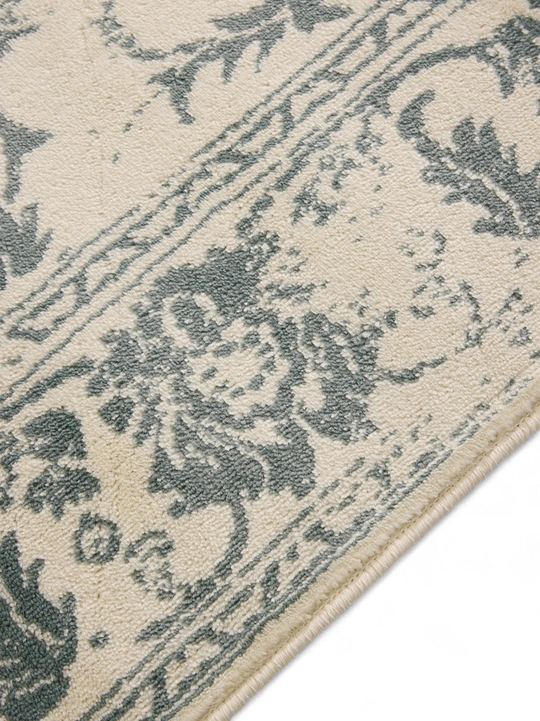 Tapis vintage motif floral beige et vert 140x200 cm