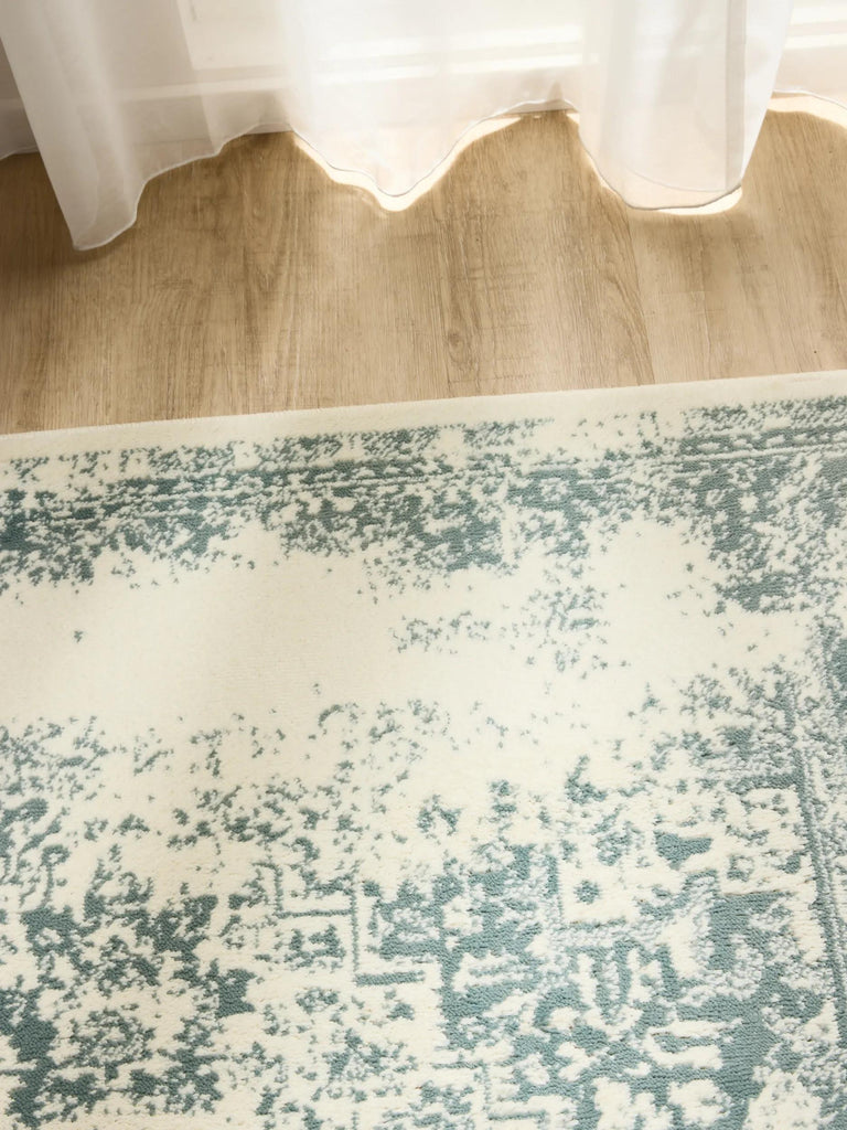 Tapis vintage oriental beige et vert 60x120 cm