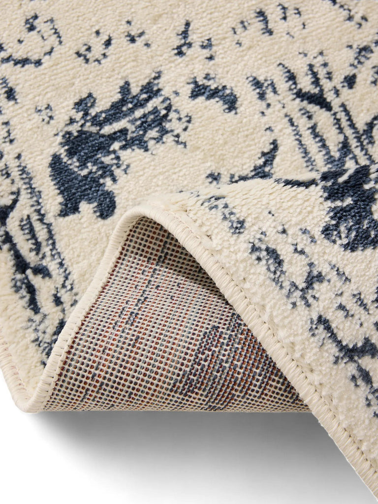 Tapis vintage motif floral beige et bleu 160x230 cm