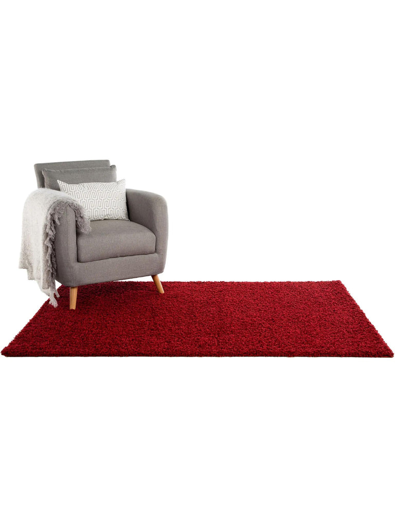 Tapis shaggy uni bordeaux 133x190 cm