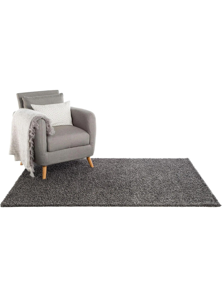 Tapis shaggy uni gris foncé 133x190 cm