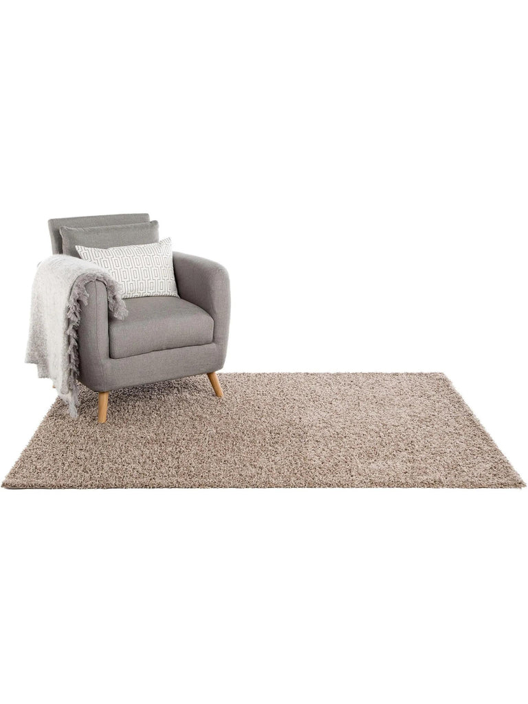 Tapis shaggy fourrure taupe 120x170 cm