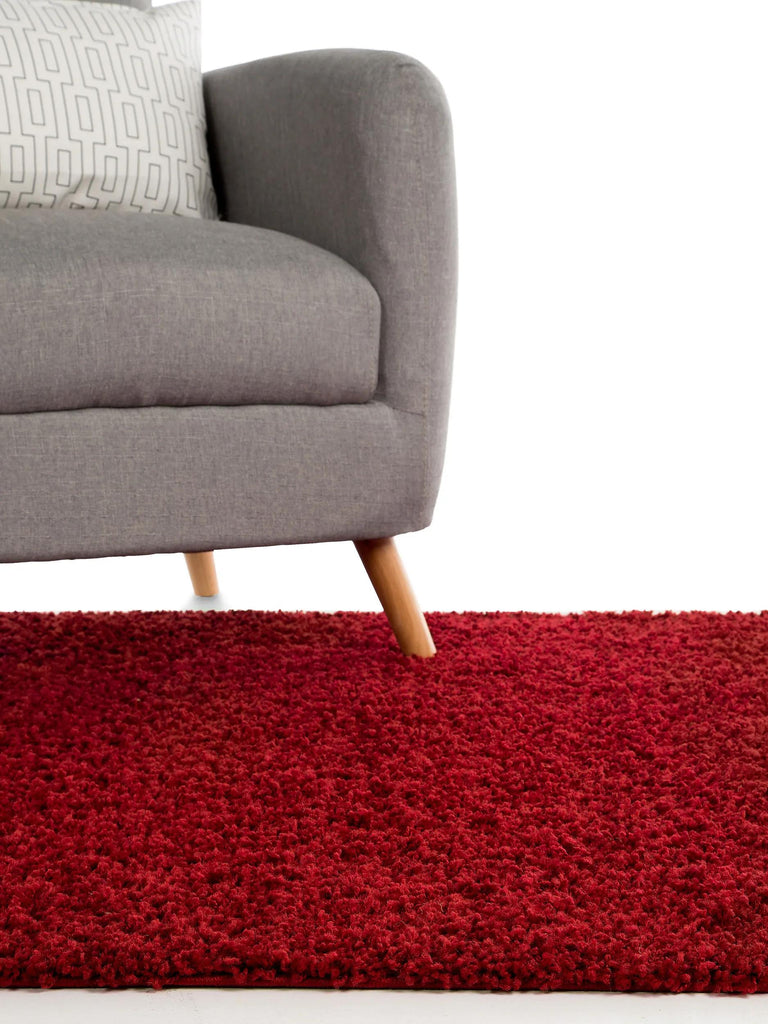 Tapis shaggy uni bordeaux 133x190 cm