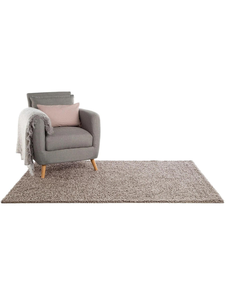 Tapis shaggy uni gris taupe 120x170 cm