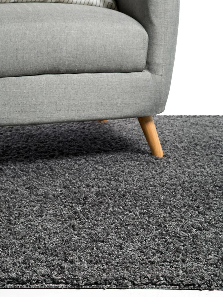 Tapis shaggy uni gris foncé 80x150 cm