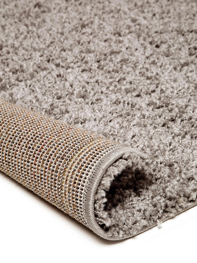 Tapis shaggy uni gris taupe 133x190 cm