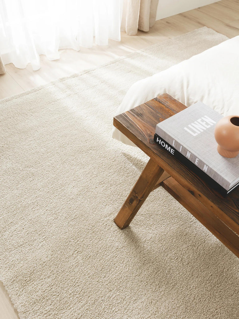 Tapis moderne uni beige 120x170 cm