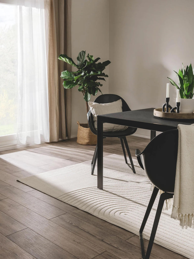 Tapis contemporain motif motif arche crème d'intérieur et d'extérieur 80x150 cm