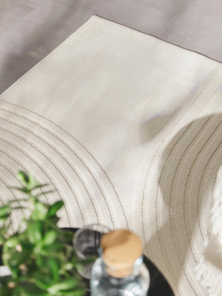 Tapis contemporain motif motif arche crème d'intérieur et d'extérieur 80x150 cm