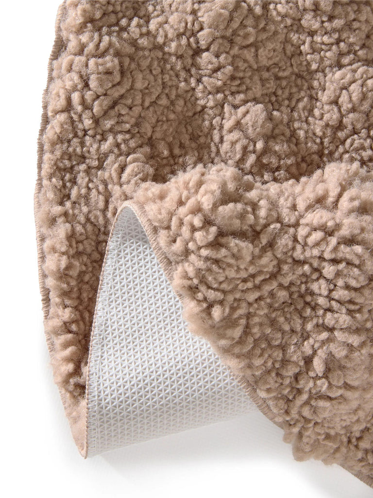 Tapis moderne fluffy rond marron 160 cm de diamètre