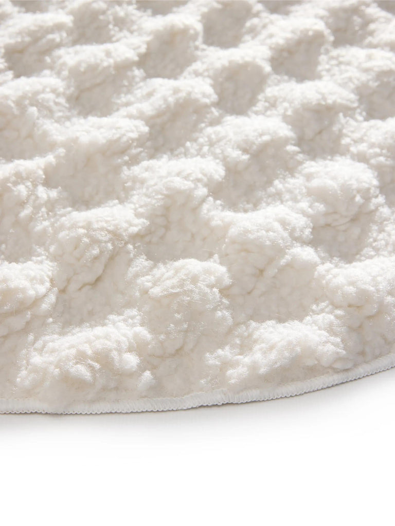 Tapis moderne fluffy rond blanc 160 cm de diamètre