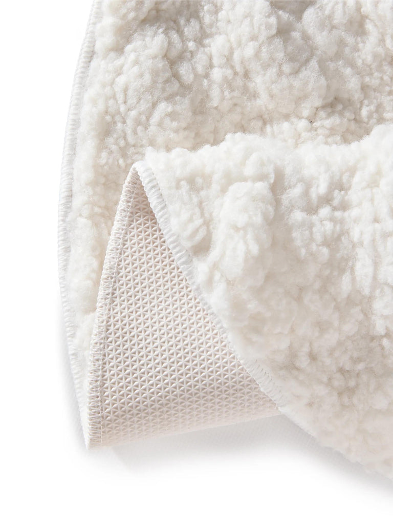 Tapis moderne fluffy rond blanc 80 cm de diamètre