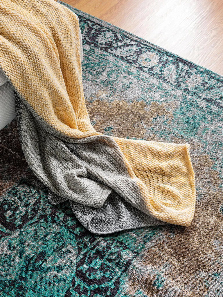 Tapis oriental vintage turquoise 75x165 cm