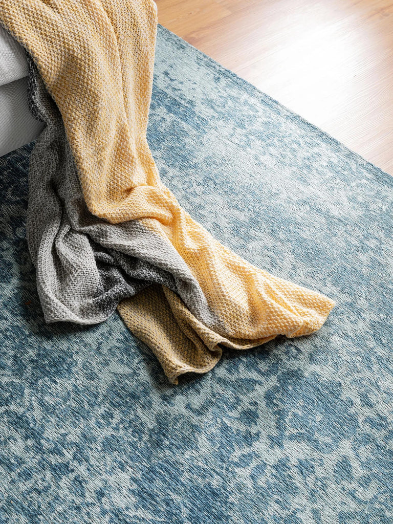 Tapis oriental vintage bleu 115x180 cm