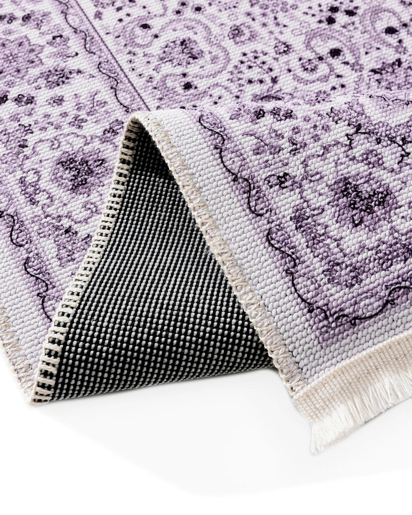 Tapis vintage style oriental de couloir violet 80x200 cm