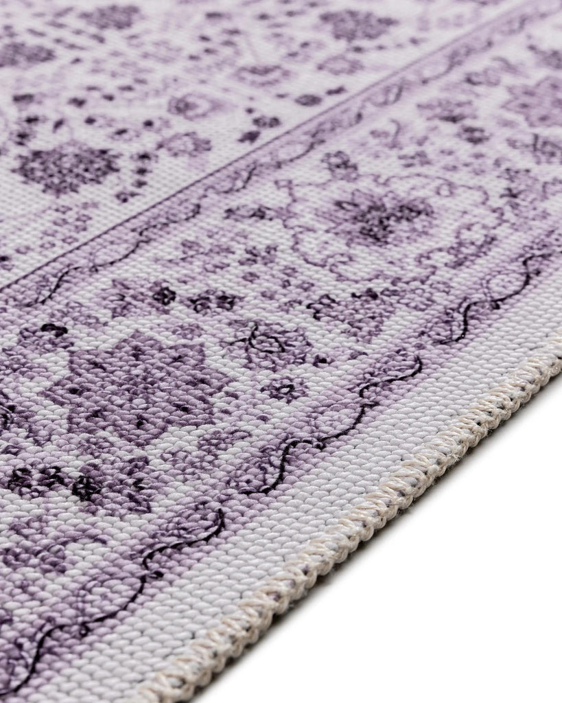 Tapis vintage style oriental de couloir violet 80x200 cm