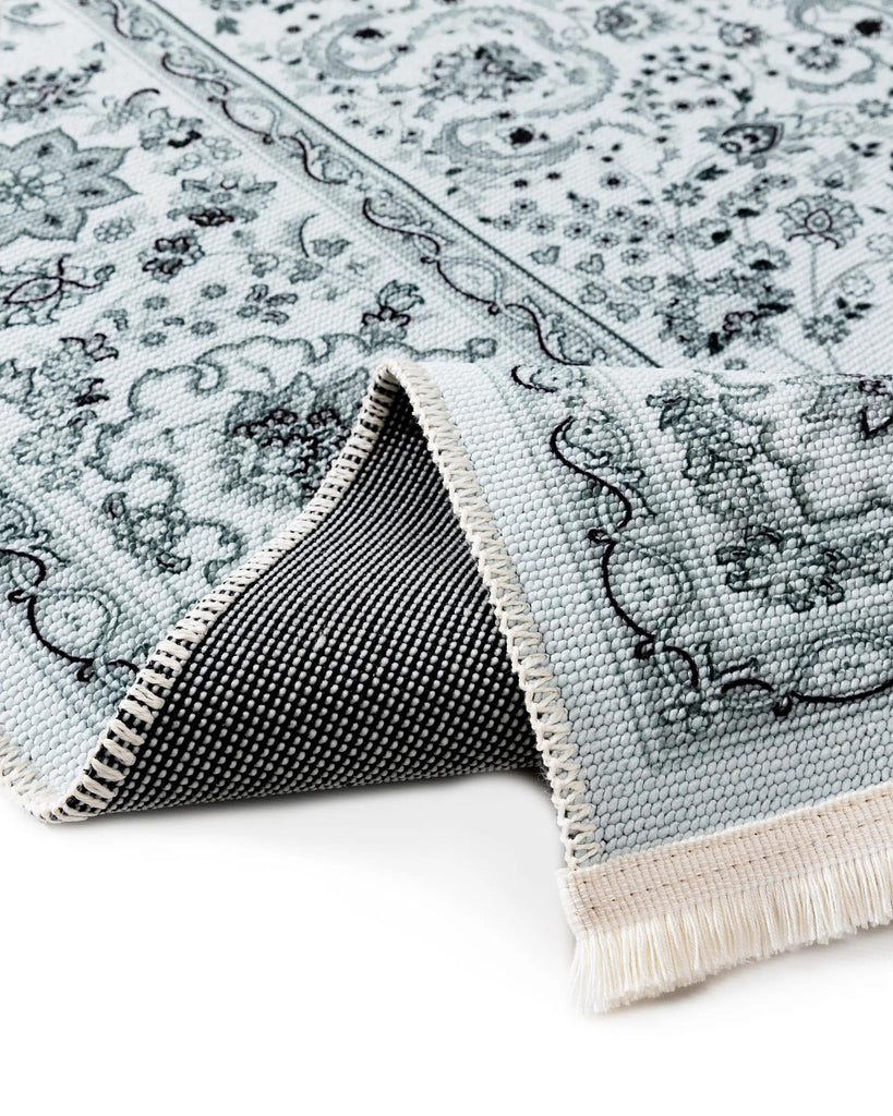 Tapis vintage style oriental blanc et vert 160x230 cm