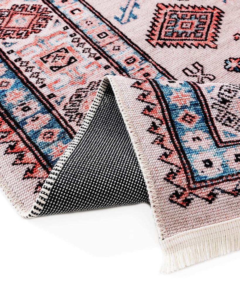 Tapis vintage style oriental rose et bleu 200x300 cm