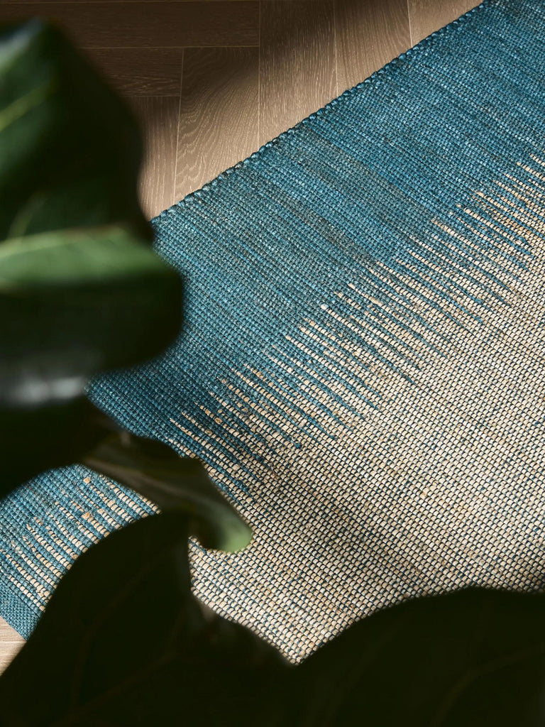 Tapis kilim bleu en jute 200x300 cm