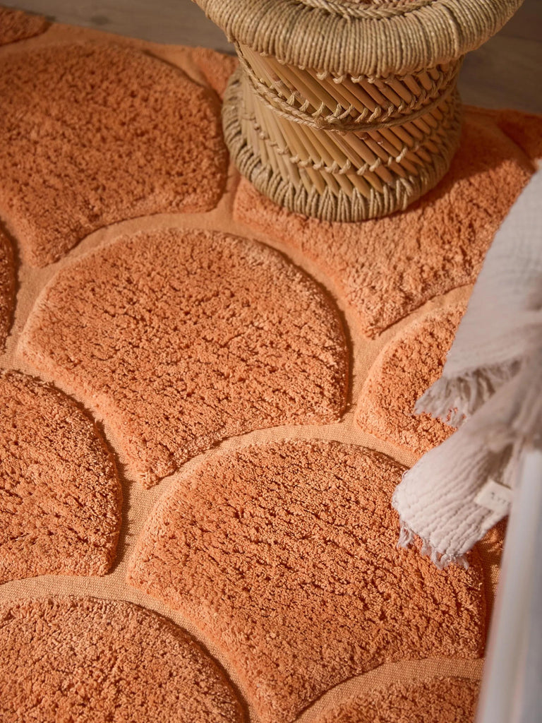 Tapis moderne motif arche enfant orange en coton 120x170 cm