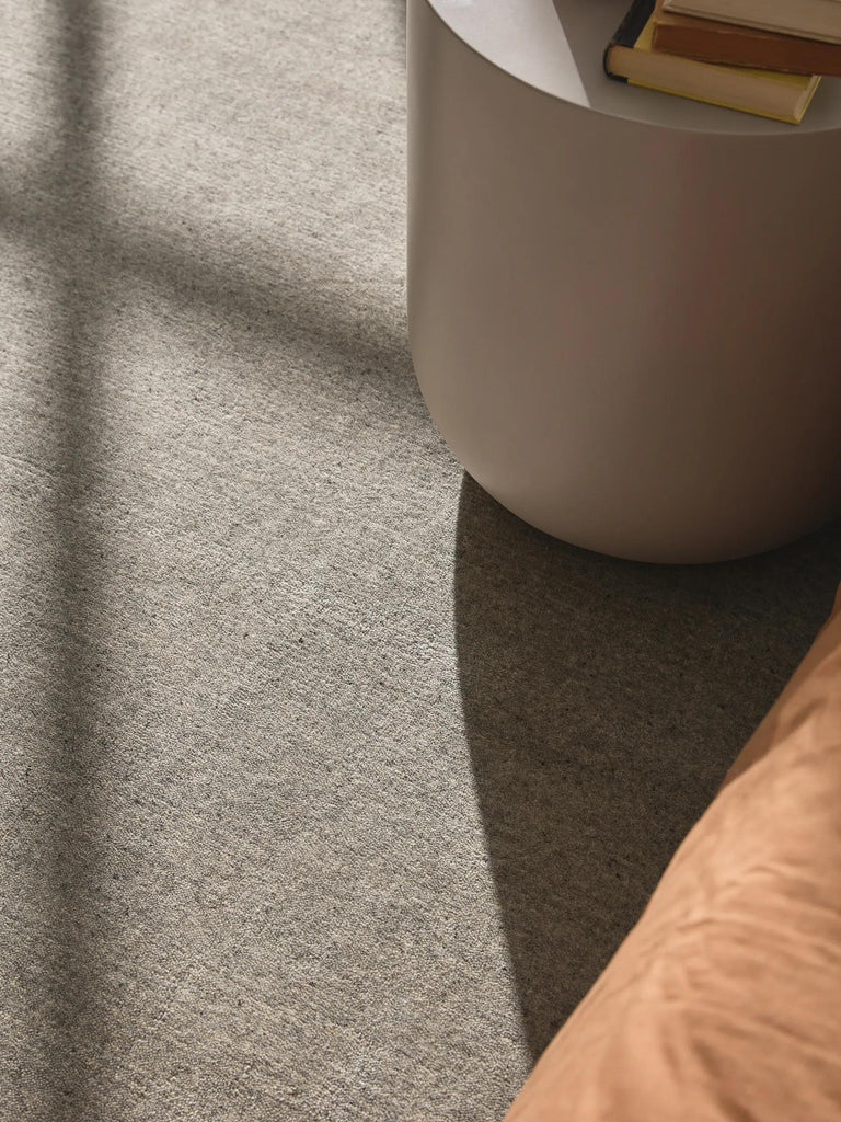 Tapis scandinave uni gris beige en laine 160x230 cm