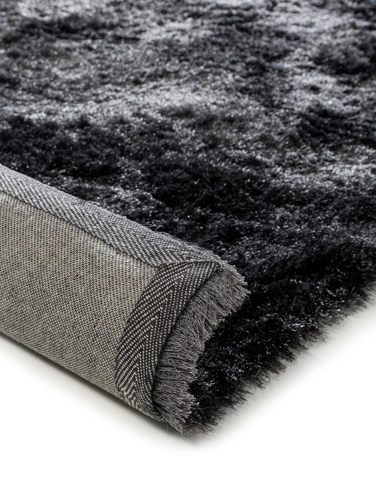Tapis shaggy fourrure noir charbon 160x230 cm