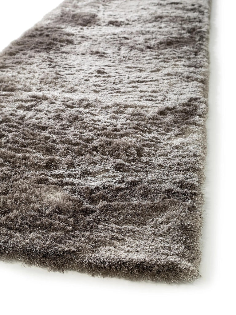 Tapis shaggy fourrure descente de lit gris 80x300 cm