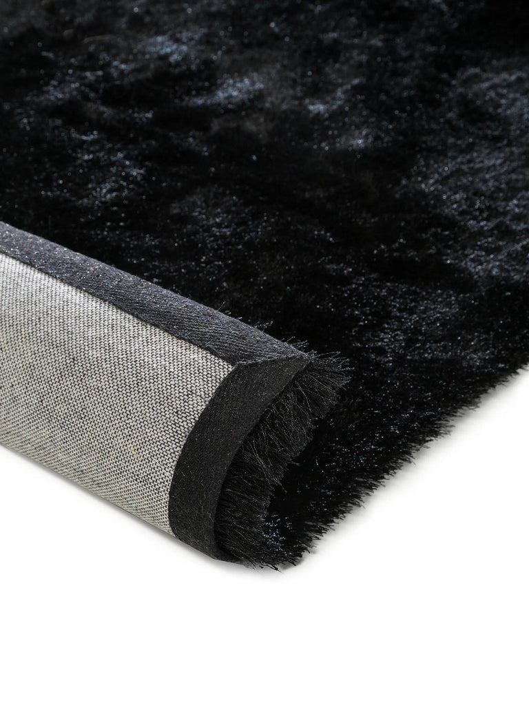 Tapis shaggy fourrure noir 120x170 cm