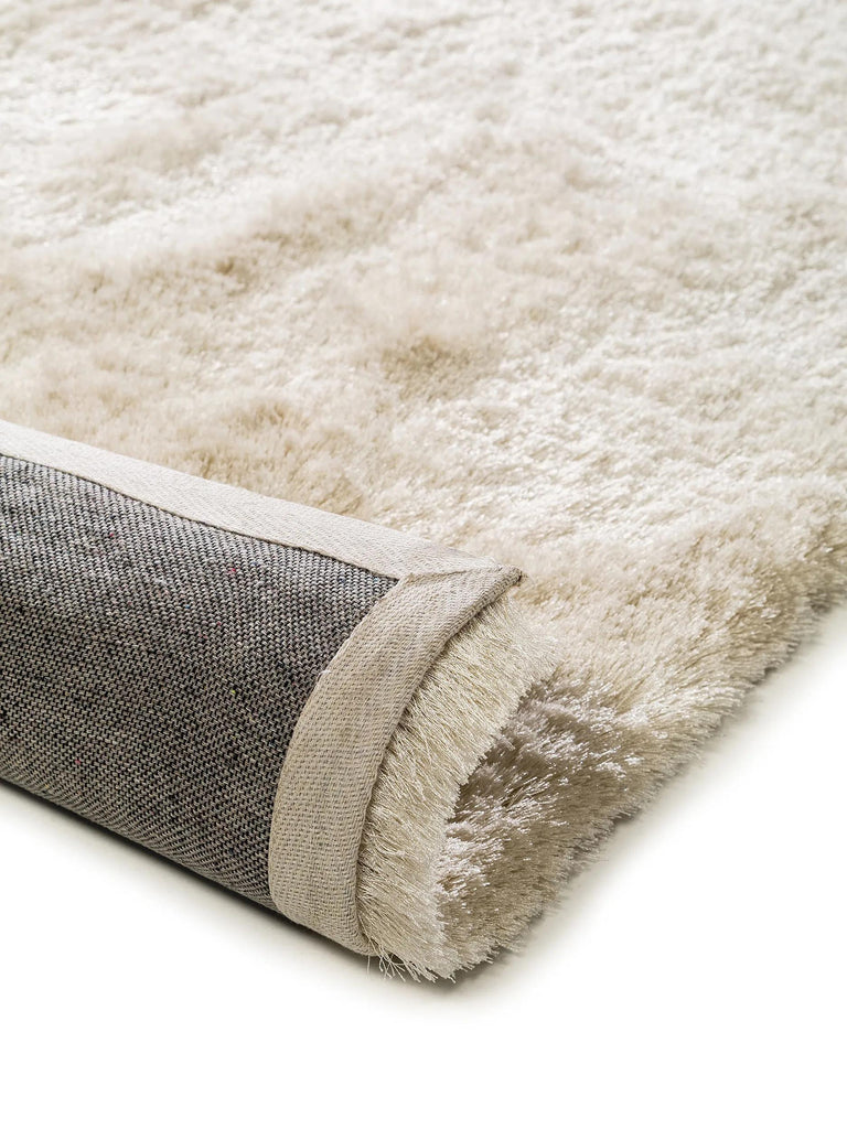 Tapis shaggy fourrure descente de lit beige 80x300 cm