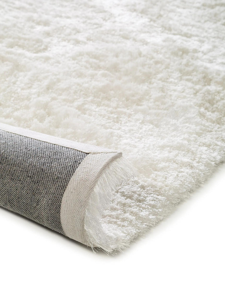 Tapis shaggy fourrure descente de lit blanc 80x300 cm