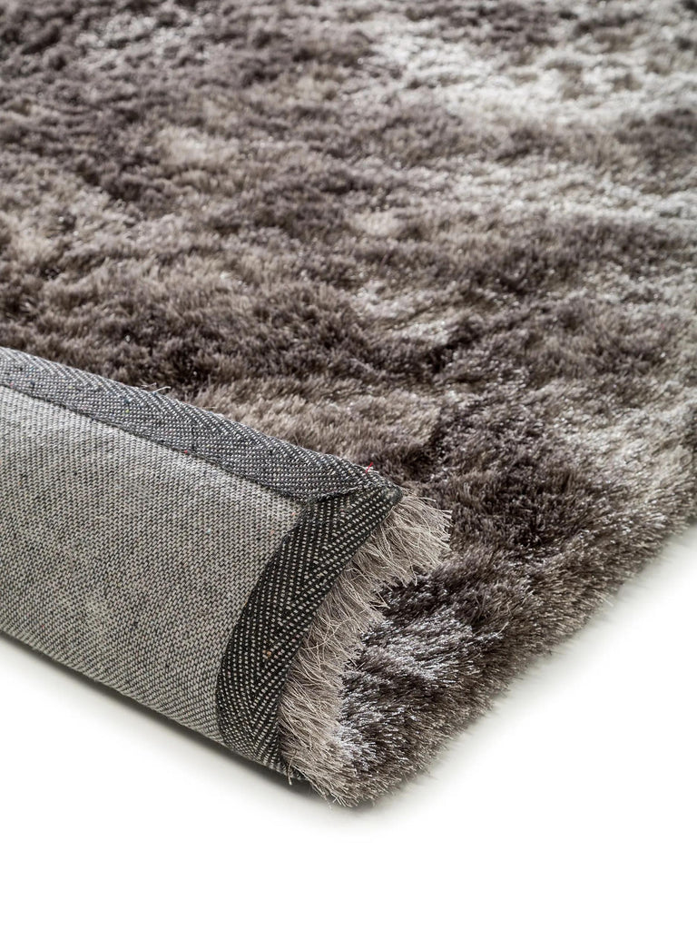 Tapis shaggy fourrure descente de lit gris 80x300 cm