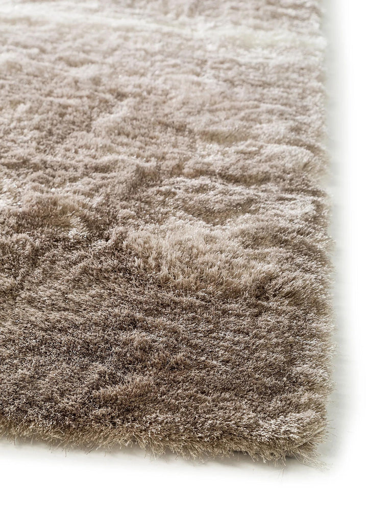 Tapis shaggy fourrure carré beige et marron clair 150x150 cm