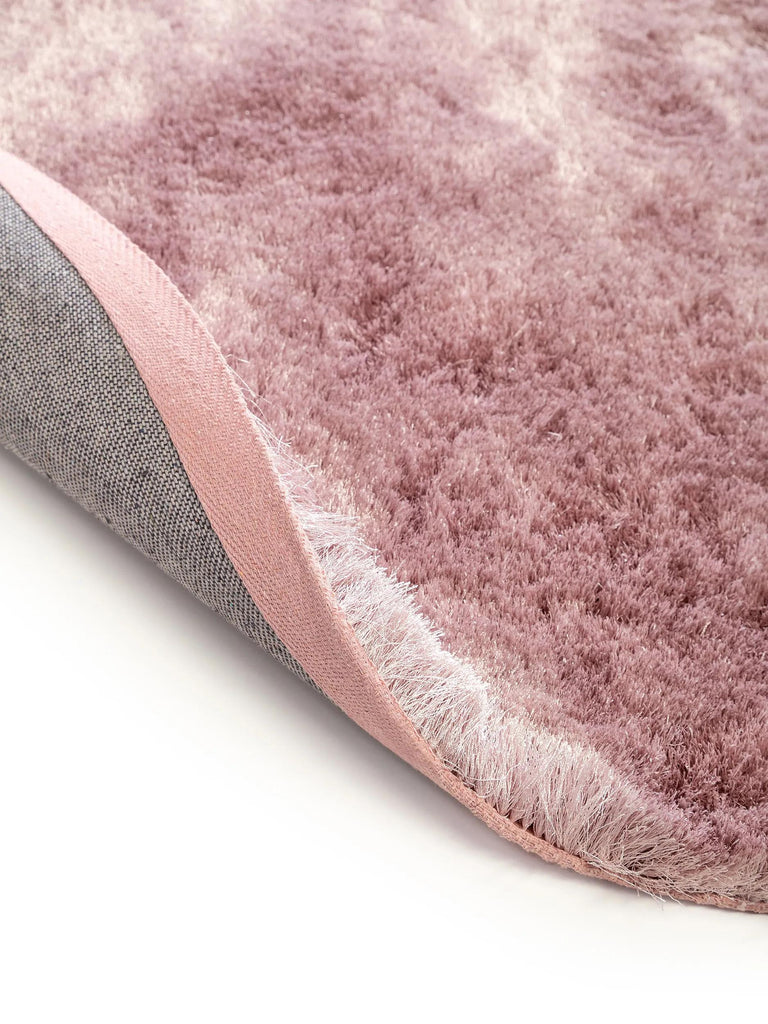 Tapis shaggy fourrure rond rose 160 cm de diamètre