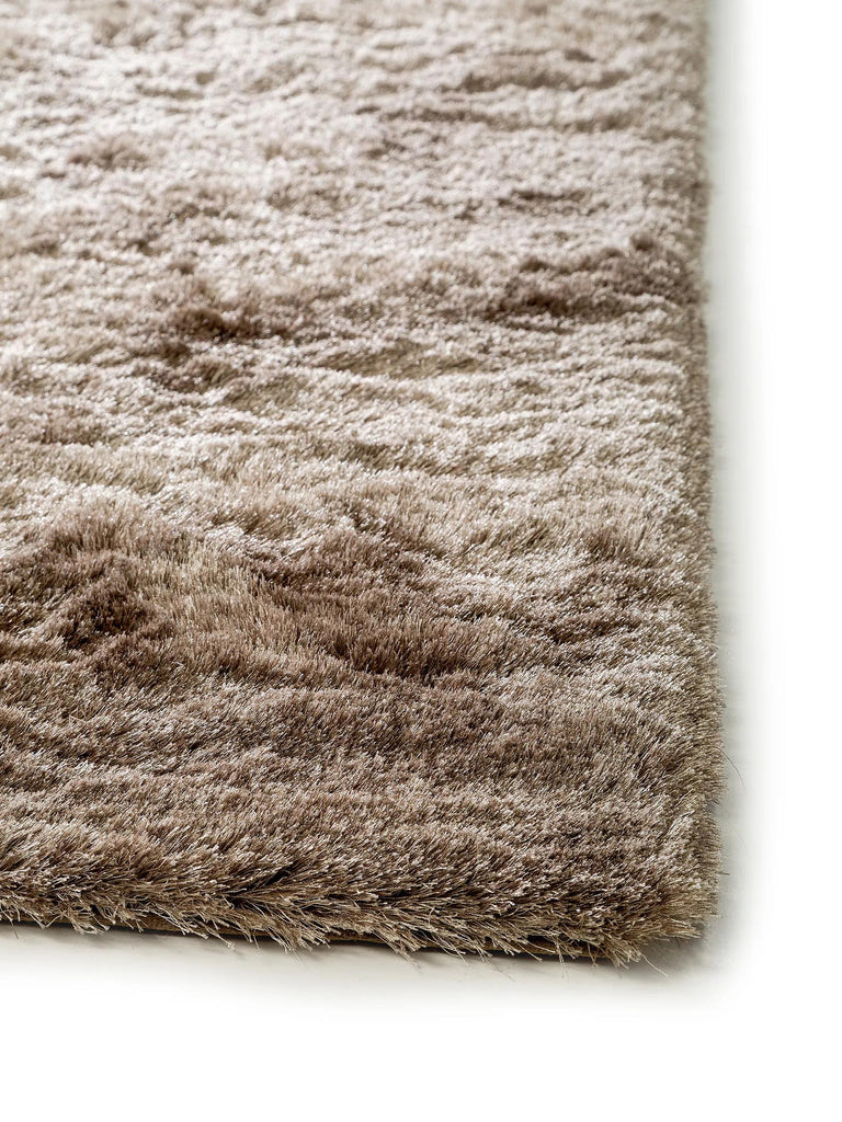 Tapis shaggy fourrure carré marron clair 150x150 cm