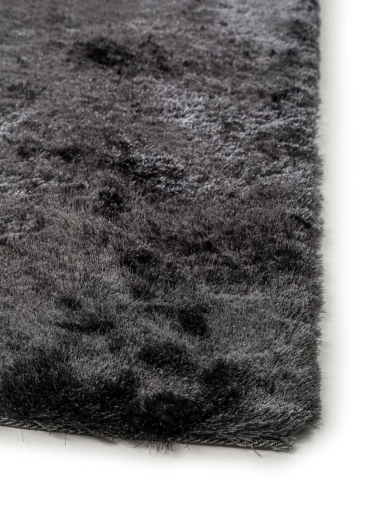 Tapis shaggy fourrure noir charbon 160x230 cm