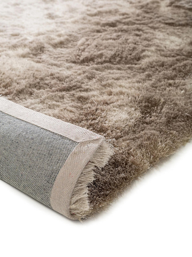 Tapis shaggy fourrure beige et marron clair 80x150 cm