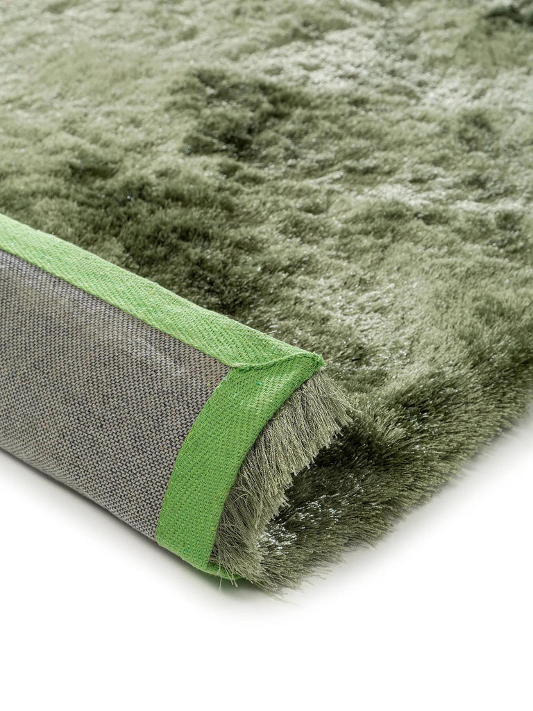 Tapis shaggy fourrure carré vert khaki 200x200 cm
