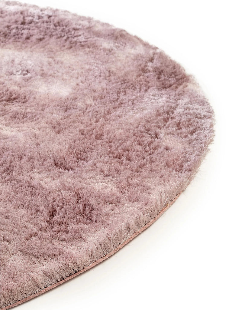 Tapis shaggy fourrure rond rose 80 cm de diamètre