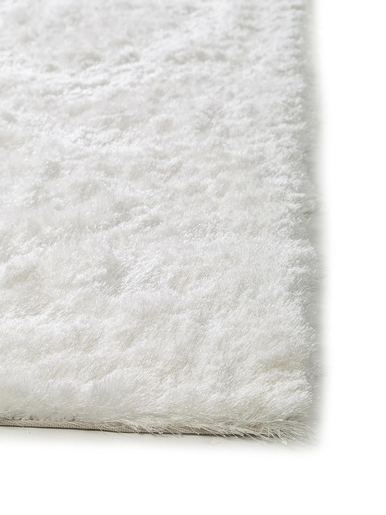 Tapis shaggy fourrure carré blanc 150x150 cm