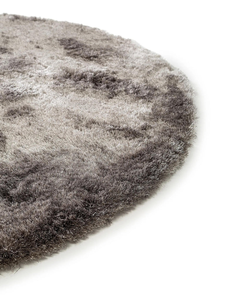 Tapis shaggy fourrure rond gris 80 cm de diamètre